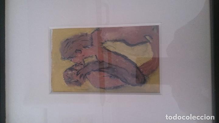 Arte: &Oacute;leo sobre tablex EL BESO 16x10ctms - Foto 13