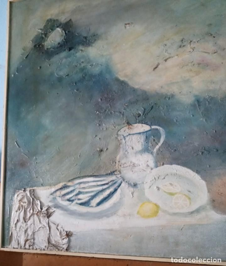 Arte: Julian Martin de Vidales (Madrid 1930) Bodegon oleo y tecnica mixta