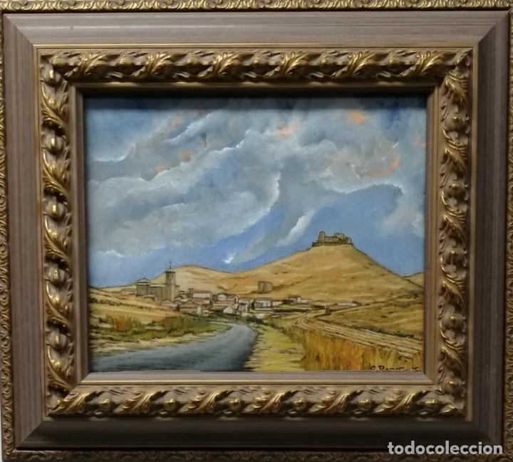Kunst: CASTILLO DE ALMONACID DE TOLEDO , &Oacute;LEO SOBRE LIENZO ENMARCADO 46x41 cm