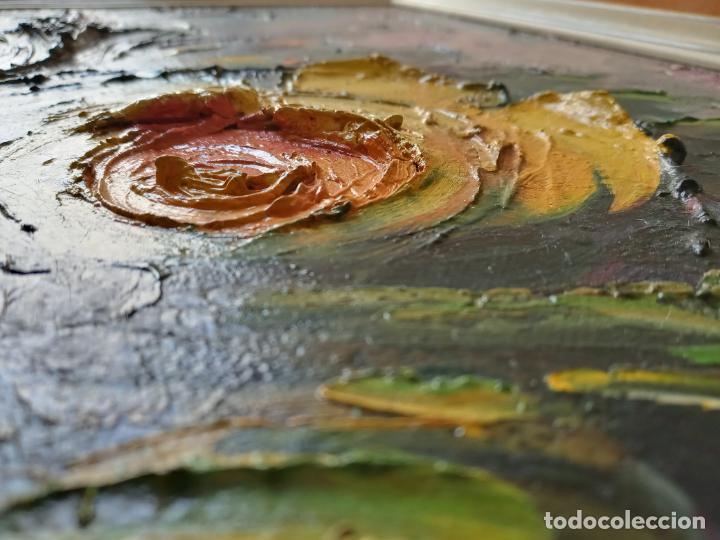Arte: Bodegon de flores- oleo con gran relieve - Foto 12