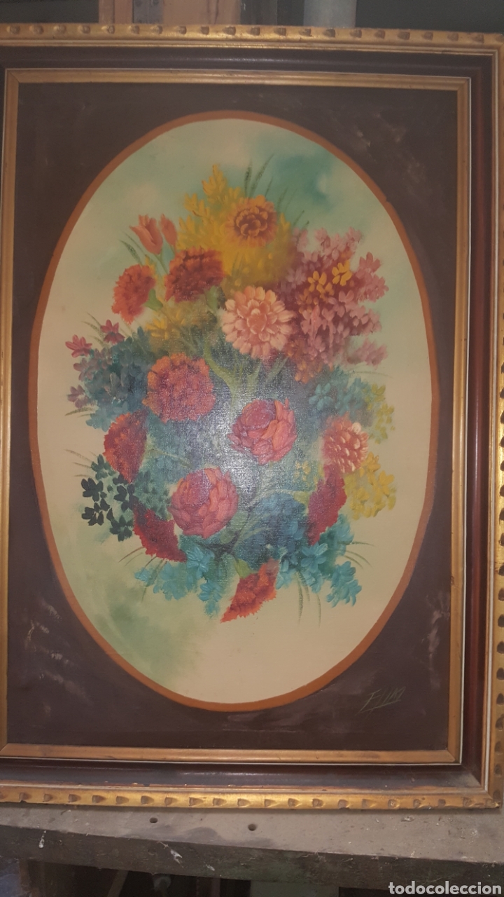 Arte: OLEO BODEGON FLORAL FIRMADO - Foto 1