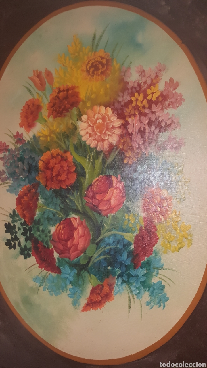 Arte: OLEO BODEGON FLORAL FIRMADO - Foto 2