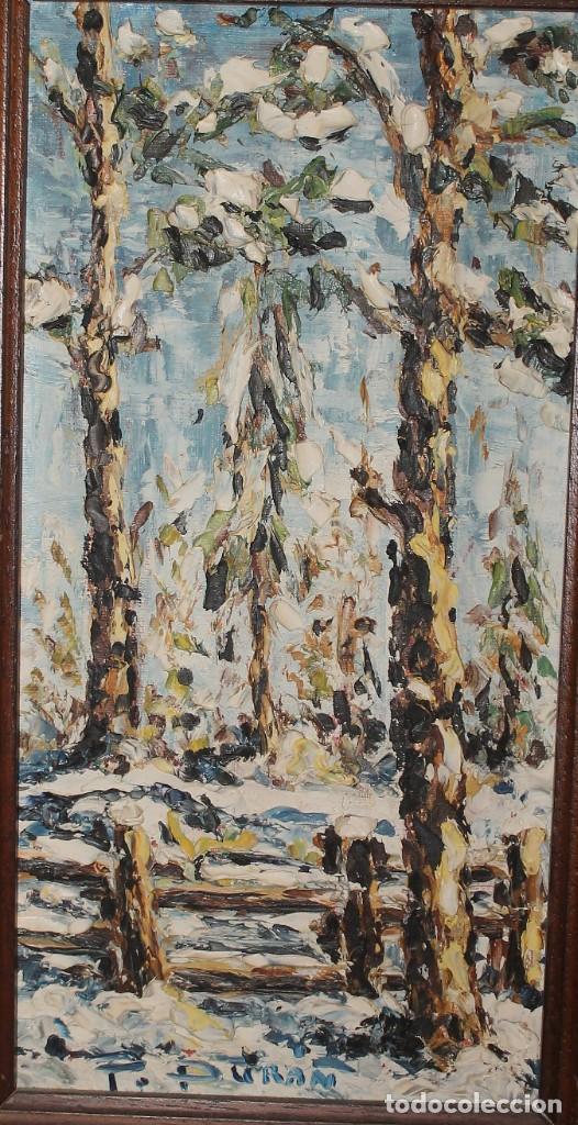 Arte: CUADRO, PINTADO SOBRE MADERA, PL DURAN 1970 - Foto 2