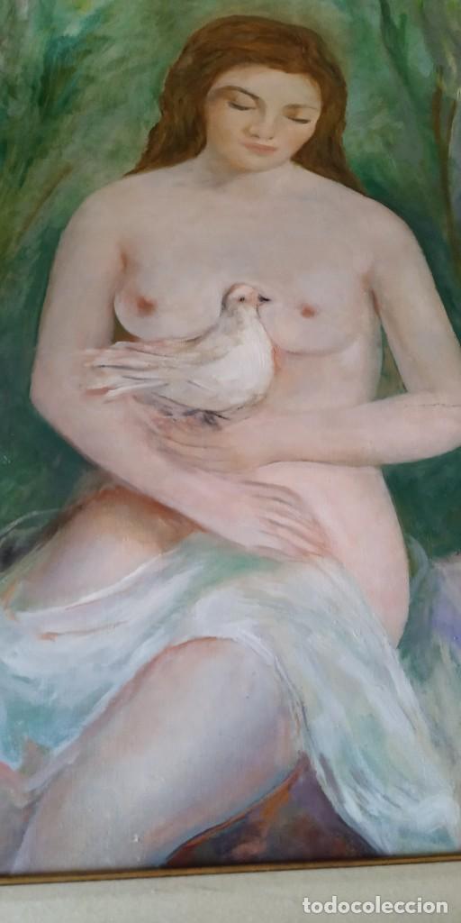 Arte: VIDAL ROLLAND. DESNUDO CON PALOMA - Foto 2