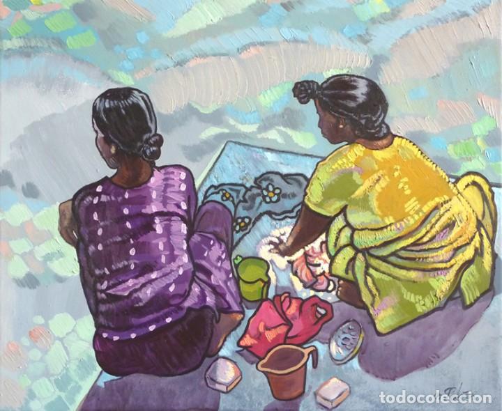 Arte: LAVANDO EN EL RIO GANGES-Obra en oferta - Foto 1