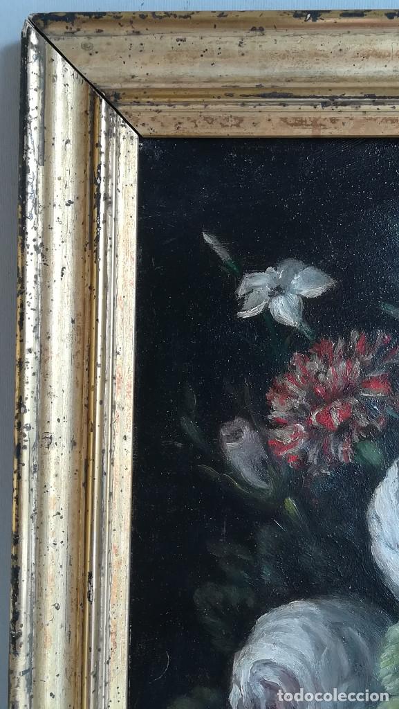 Arte: OLEO BODEGON DE FLORES FIRMADO E POSALES - Foto 2