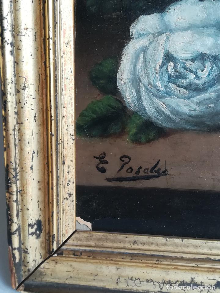 Arte: OLEO BODEGON DE FLORES FIRMADO E POSALES - Foto 3