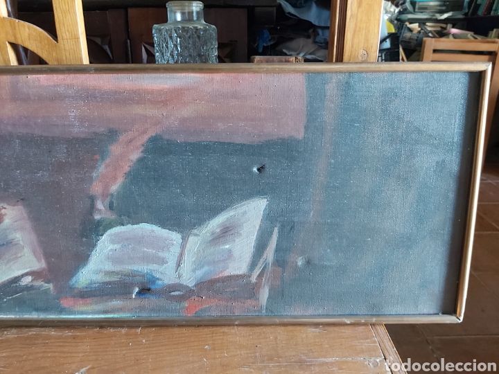 Arte: LIBROS. oleo sobre lienzo, enmarcado. - Foto 2