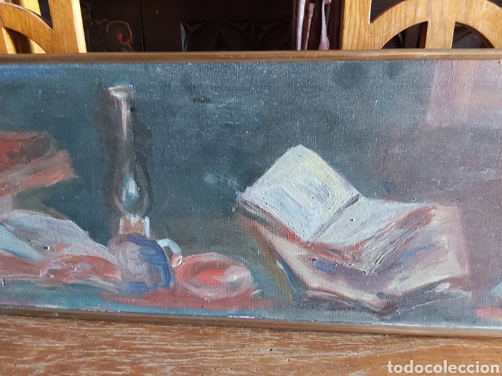 Arte: LIBROS. oleo sobre lienzo, enmarcado. - Foto 3