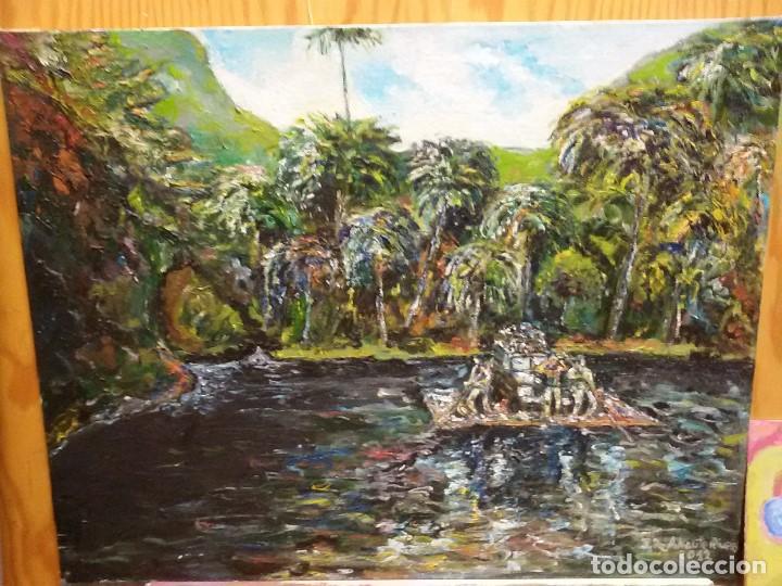 Arte: LOTE DE 3 PINTURAS oleo - Foto 2