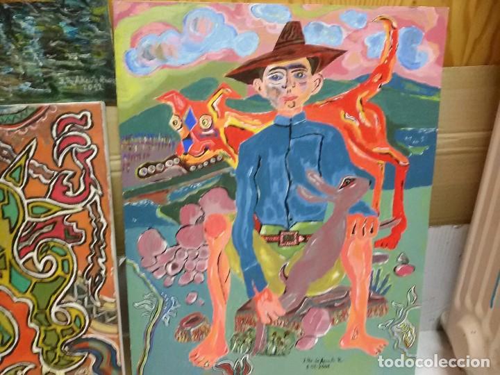 Arte: LOTE DE 3 PINTURAS oleo - Foto 4
