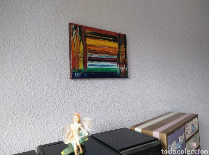 Arte: &Oacute;leo sobre lienzo. 24x18cm. Abstracto. - Foto 2