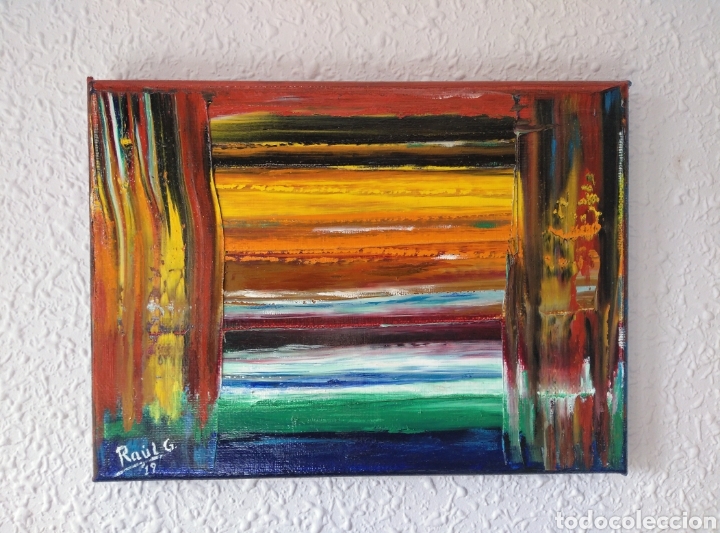Arte: &Oacute;leo sobre lienzo. 24x18cm. Abstracto. - Foto 1