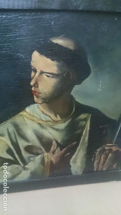 Arte: OLEO SOBRE TABLA ANTIGUO DE UN SANTO - Foto 1