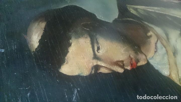 Arte: OLEO SOBRE TABLA ANTIGUO DE UN SANTO - Foto 5