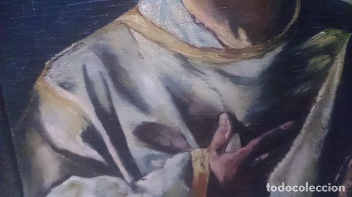 Arte: OLEO SOBRE TABLA ANTIGUO DE UN SANTO - Foto 6