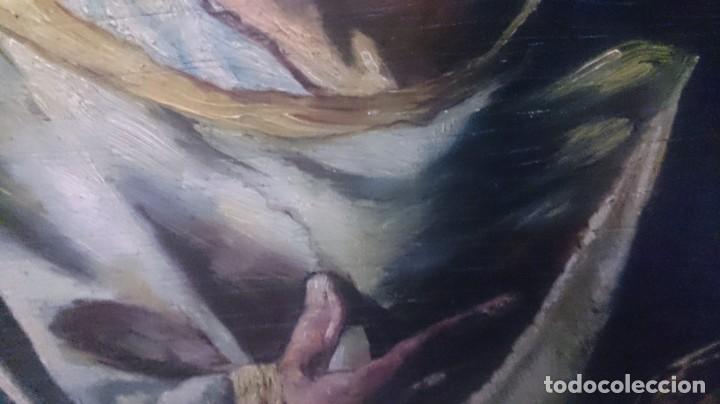 Arte: OLEO SOBRE TABLA ANTIGUO DE UN SANTO - Foto 7