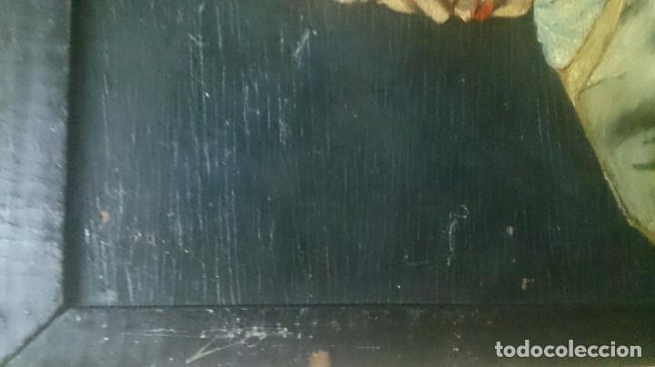 Arte: OLEO SOBRE TABLA ANTIGUO DE UN SANTO - Foto 8
