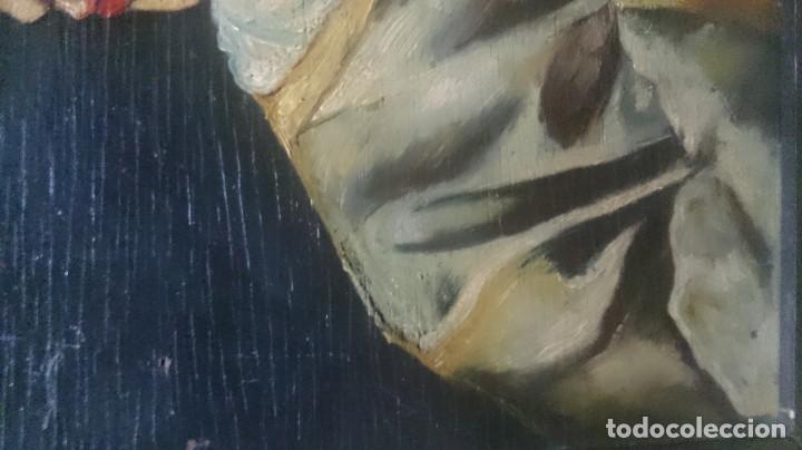 Arte: OLEO SOBRE TABLA ANTIGUO DE UN SANTO - Foto 9