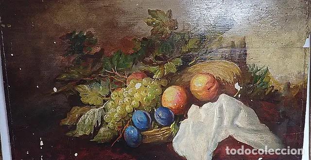 Arte: Bodeg&oacute;n antiguo &oacute;leo sobre tabla - Foto 1
