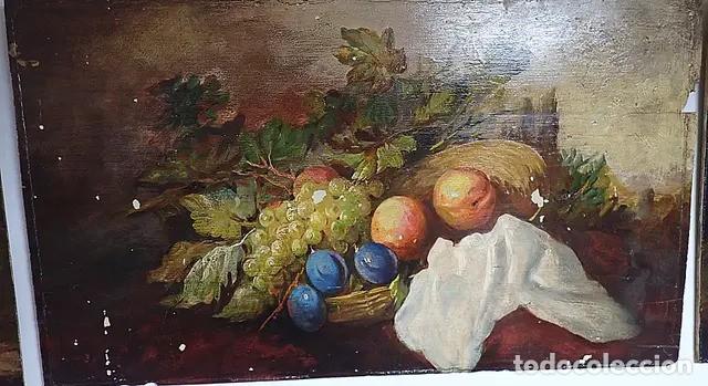 Arte: Bodeg&oacute;n antiguo &oacute;leo sobre tabla - Foto 2