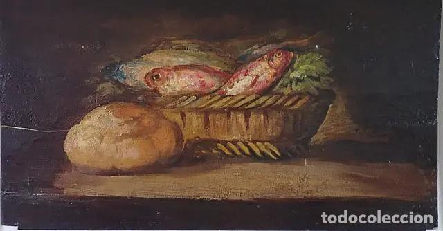 Arte: Bodeg&oacute;n antiguo &oacute;leo sobre tabla - Foto 1