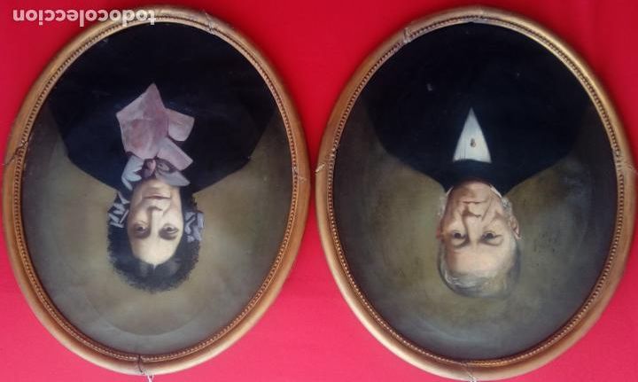 Arte: PAREJA DE RETRATOS ENMARCADOS, DEL S. XIX -C&Iacute;RCULO DE A. M. ESQUIVEL-.&Oacute;LEO S/LIENZO. DIM.- 70X59 CMS