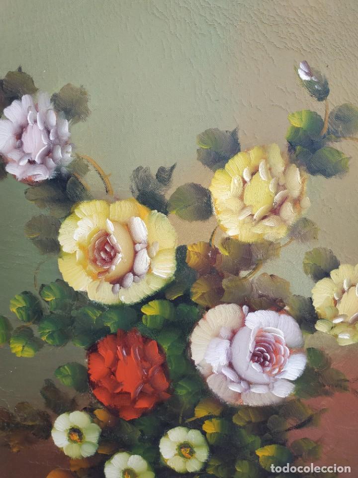 Arte: Cuadro Oleo sobre Lienzo, Jarr&oacute;n con Flores. - Foto 2