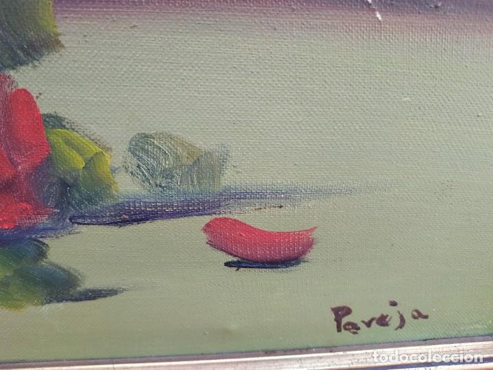 Arte: Cuadro Oleo sobre Lienzo, Jarr&oacute;n con Flores. - Foto 3