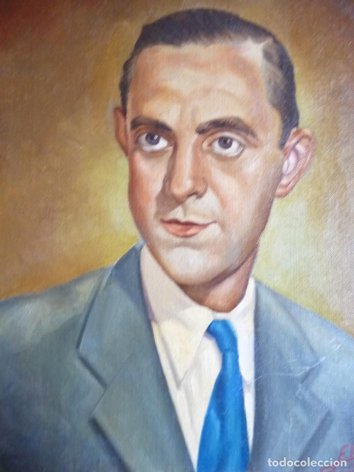 Arte: RETATO MASCULINO. OLEO S0BRE TABLEX. FIRMADO F.R. BURGOS- 41X33 CMS.