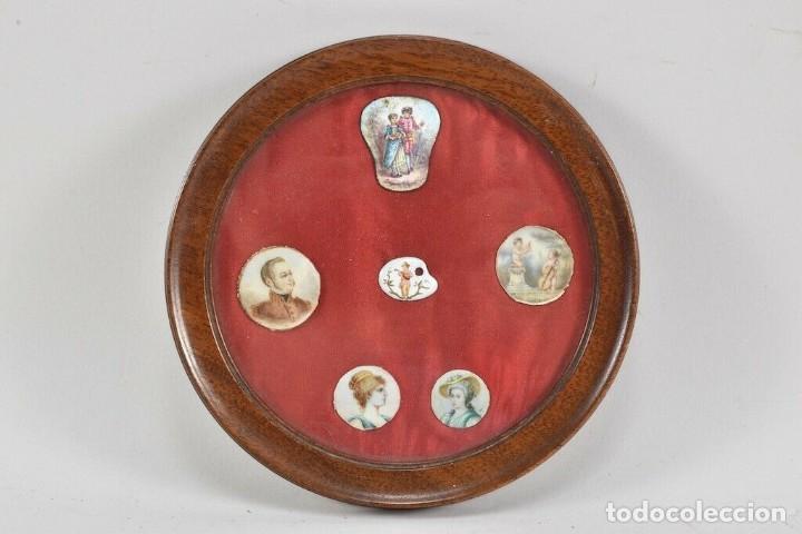 Arte: MUSEO MONTAJE SEIS RETRATOS PINTADOS MINIATURA PORCELANA ETC DEL SIGLO XVII Al XIX 750,00 EUROS
