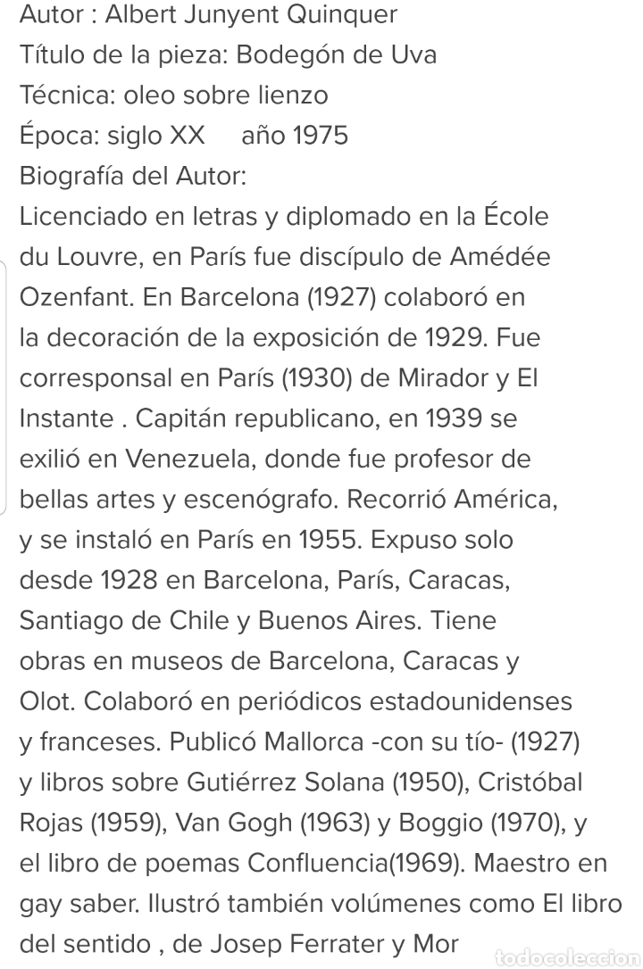Arte: Bodeg&oacute;n por Albert Junyent Quinquer (bcn1903-paris1976) - Foto 15