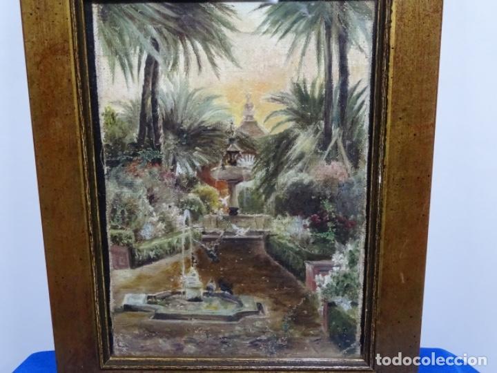 Arte: &Oacute;LEO SOBRE TELA ANONIMO.JARDINES. - Foto 1