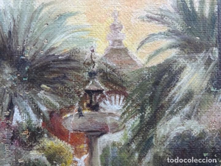 Arte: &Oacute;LEO SOBRE TELA ANONIMO.JARDINES. - Foto 5