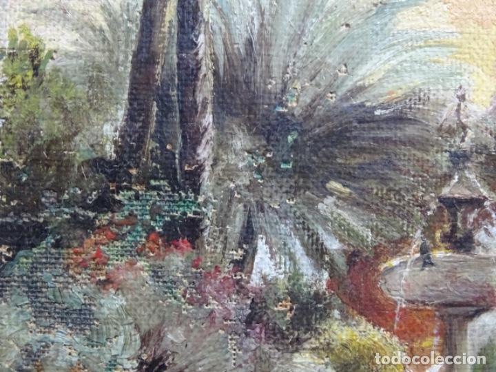 Arte: &Oacute;LEO SOBRE TELA ANONIMO.JARDINES. - Foto 6