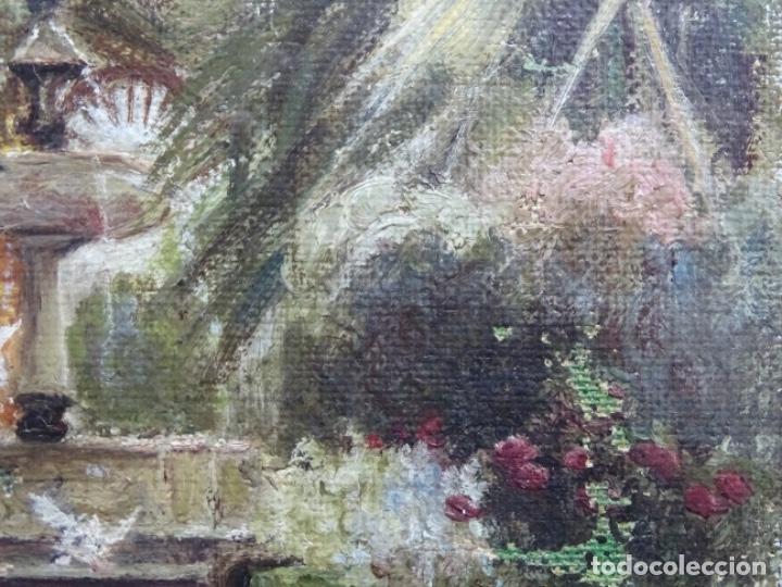 Arte: &Oacute;LEO SOBRE TELA ANONIMO.JARDINES. - Foto 7