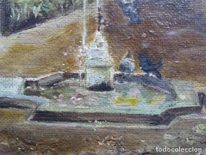 Arte: &Oacute;LEO SOBRE TELA ANONIMO.JARDINES. - Foto 8