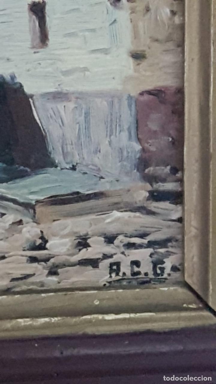 Arte: Oleo antiguo pintado sobre madera - Foto 3