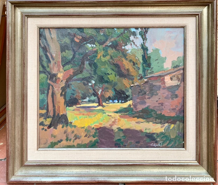 Arte: Juan Antonio Garc&iacute;a Calventus 1945, Can Pujol Caldes de Montbui, 53x47 cm mas marco.