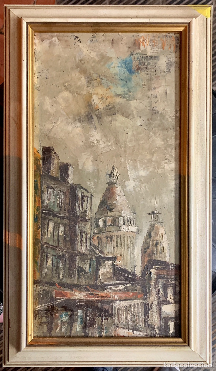 Arte: Sin identificar, capital europea, 20x40 cm mas marco.