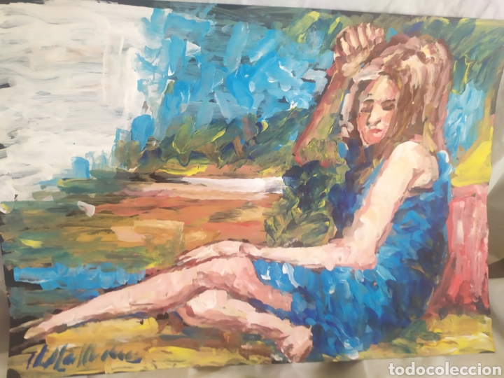 Arte: Chica pensativa (original) - Foto 3