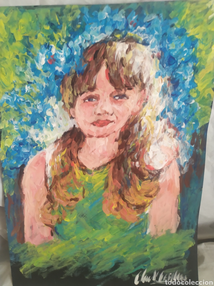 Arte: Retrato ni&ntilde;a (original) - Foto 2