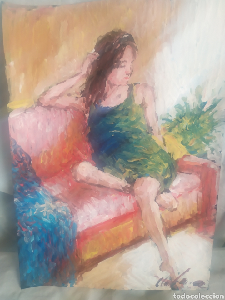 Arte: Sentada en el sofa (original) - Foto 3