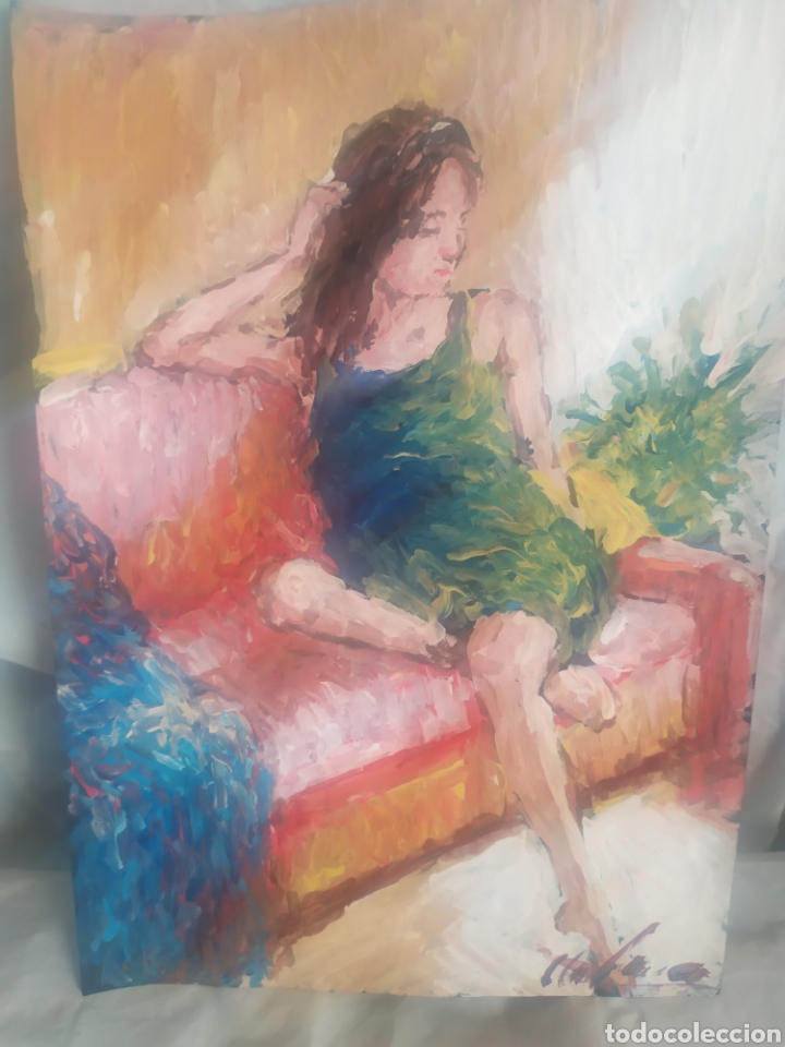 Arte: Sentada en el sofa (original) - Foto 1