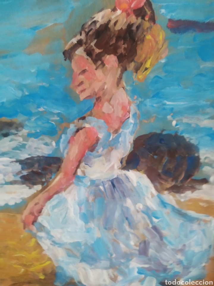 Arte: Ni&ntilde;a junto a la Costa (original) - Foto 2