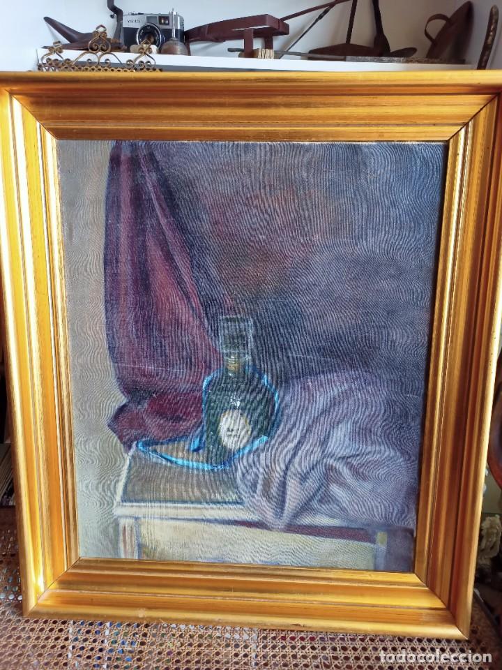 Arte: Cuadro al &oacute;leo, firma ilegible