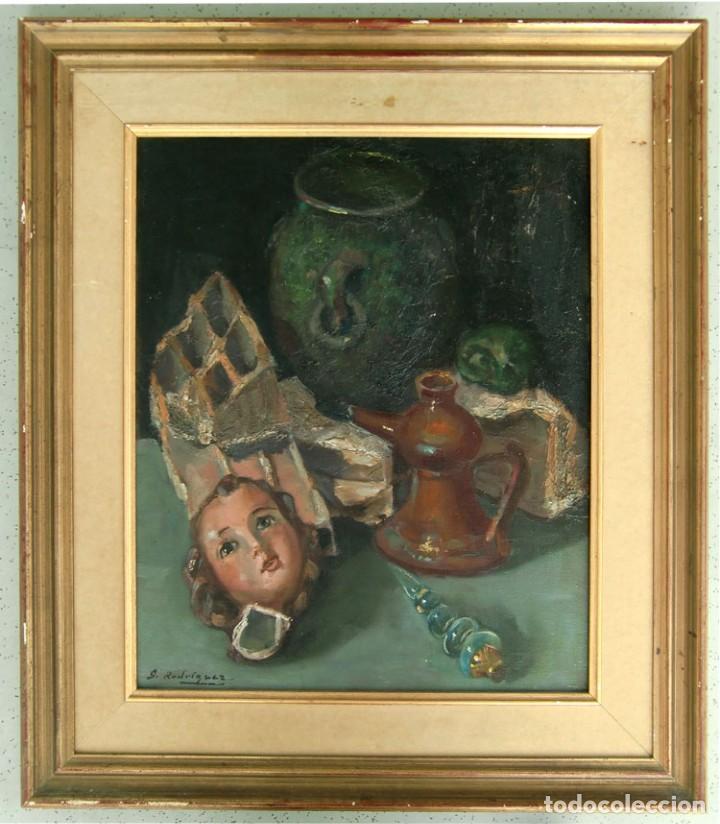 Arte: S.Rodriguez; bodeg&oacute;n con cabeza de mu&ntilde;eca - Foto 1