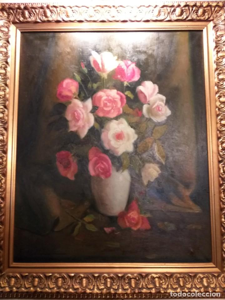 Arte: &Oacute;leo &rdquo;Ramo de flores&rdquo;, ca1950 - Foto 1