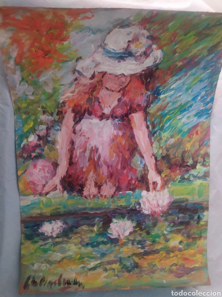 Arte: Recogiendo flores (original) - Foto 3