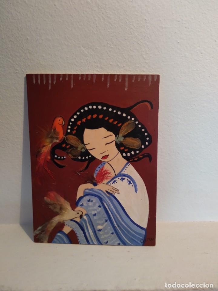 Arte: Pintura sobre tablilla de madera - Foto 2